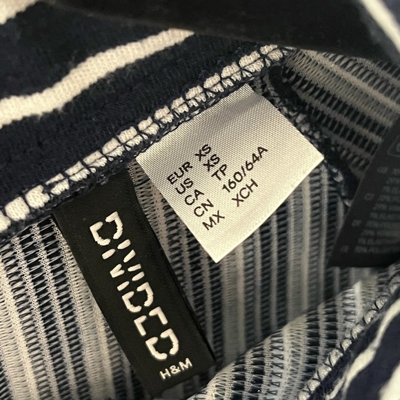 Navy Blue Stripped Skirt - Picture 4 of 5